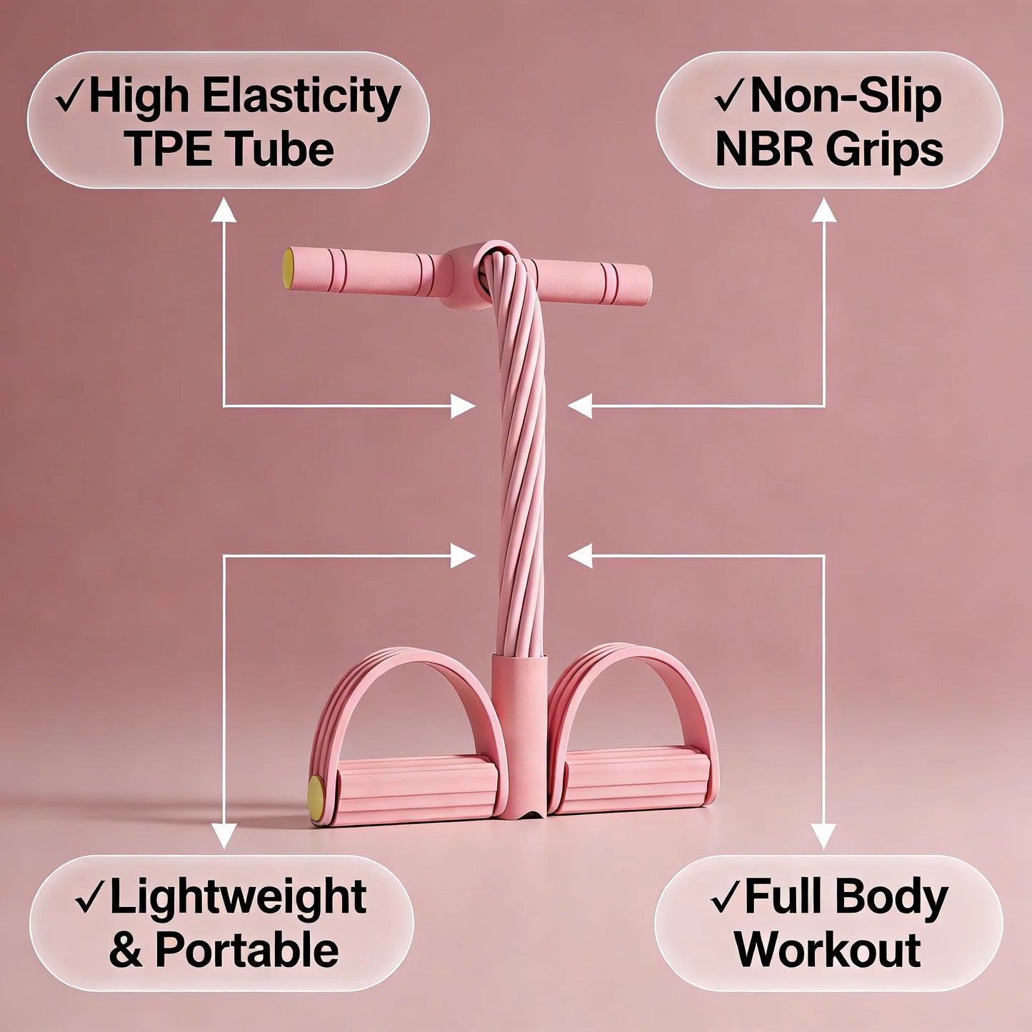 Multifunctional Fitness Pull Rope Foot Pedal Resistance Band Full Body Workout Home Gym Exercise Equipment for Abdomen Leg Arm