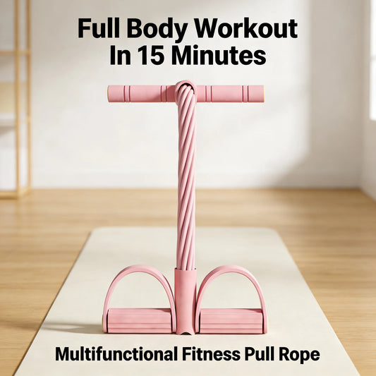 Multifunctional Fitness Pull Rope Foot Pedal Resistance Band Full Body Workout Home Gym Exercise Equipment for Abdomen Leg Arm