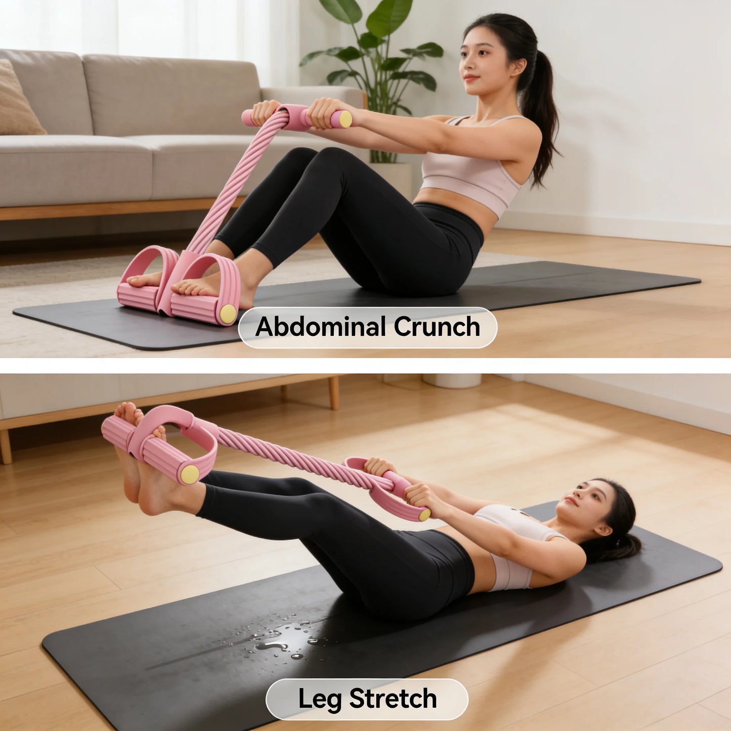 Multifunctional Fitness Pull Rope Foot Pedal Resistance Band Full Body Workout Home Gym Exercise Equipment for Abdomen Leg Arm